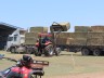 Unloading the second load of hay for 2018